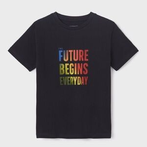 Mayoral Black Tee with Multicolor Text